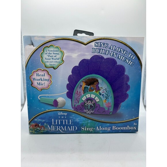 Disney The Little Mermaid Live Sing Along Boombox Real Mic Built-In Music - Picture 1 of 7